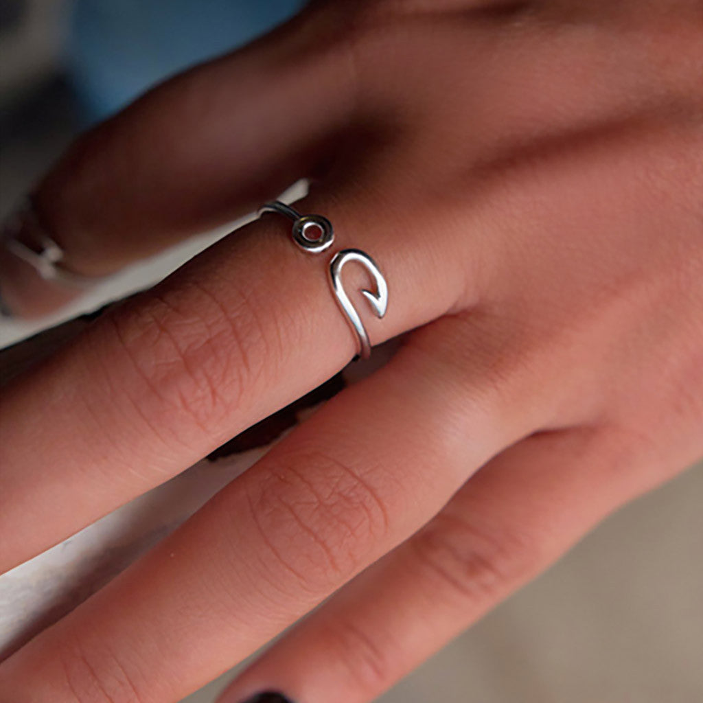 FISH HOOK RING ⫸ Silver - Fonu Jewellery - 3