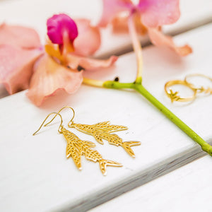 FLYING FISH EARRINGS ⫸ Gold 925