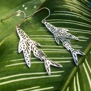 FLYING FISH EARRINGS ⫸ Silver 925