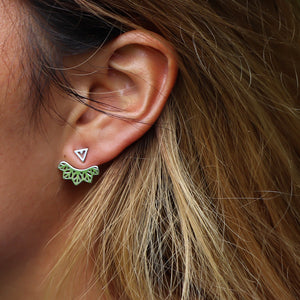 NONI LEAF JAKETE STUDS ⌲ Silver 925